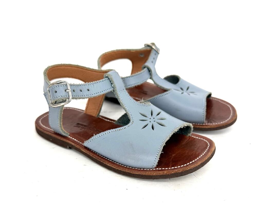 Adelisa & Co Estrella Leather Sandals French Blue Kids Size 26 US 9.5 Handmade